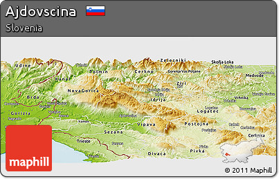 Physical Panoramic Map of Ajdovscina