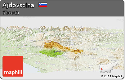 Physical Panoramic Map of Ajdovscina, lighten