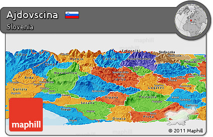 Political Panoramic Map of Ajdovscina