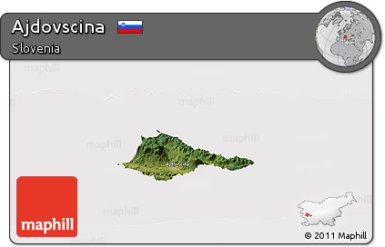 Satellite Panoramic Map of Ajdovscina, cropped outside