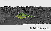 Satellite Panoramic Map of Ajdovscina, darken, desaturated