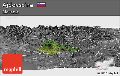 Satellite Panoramic Map of Ajdovscina, desaturated