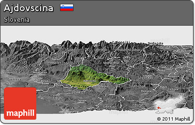 Satellite Panoramic Map of Ajdovscina, desaturated