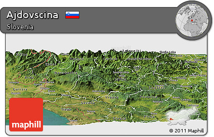 Satellite Panoramic Map of Ajdovscina