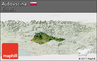 Satellite Panoramic Map of Ajdovscina, lighten
