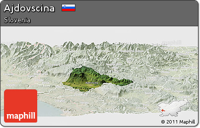 Satellite Panoramic Map of Ajdovscina, lighten