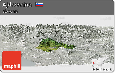 Satellite Panoramic Map of Ajdovscina, lighten, semi-desaturated