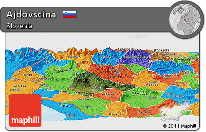 Satellite Panoramic Map of Ajdovscina, political outside