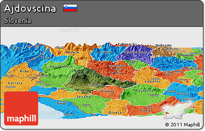 Satellite Panoramic Map of Ajdovscina, political outside