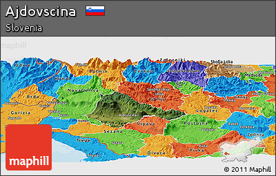 Satellite Panoramic Map of Ajdovscina, political outside