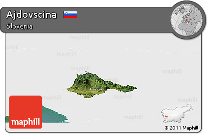 Satellite Panoramic Map of Ajdovscina, single color outside