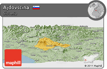 Savanna Style Panoramic Map of Ajdovscina
