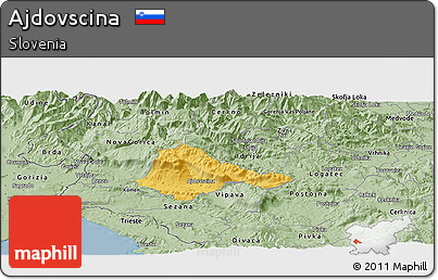 Savanna Style Panoramic Map of Ajdovscina