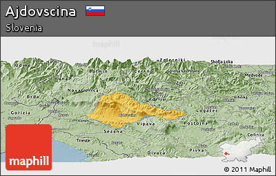 Savanna Style Panoramic Map of Ajdovscina