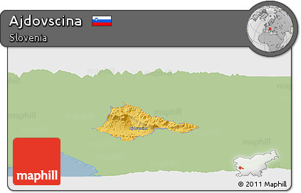 Savanna Style Panoramic Map of Ajdovscina, single color outside