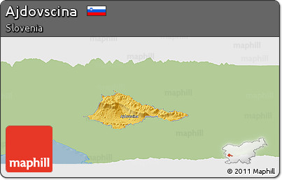Savanna Style Panoramic Map of Ajdovscina, single color outside