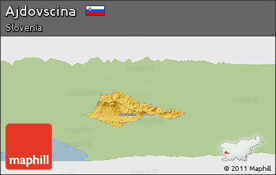 Savanna Style Panoramic Map of Ajdovscina, single color outside