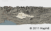 Shaded Relief Panoramic Map of Ajdovscina, darken
