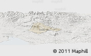 Shaded Relief Panoramic Map of Ajdovscina, lighten, semi-desaturated