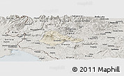 Shaded Relief Panoramic Map of Ajdovscina, semi-desaturated