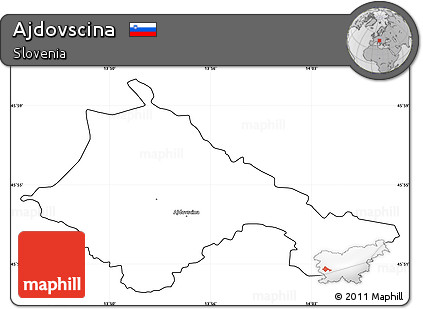 Blank Simple Map of Ajdovscina, cropped outside