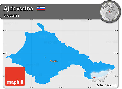 Political Simple Map of Ajdovscina, single color outside