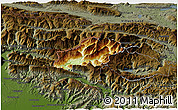 Physical 3D Map of Bovec, darken