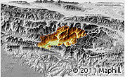 Physical 3D Map of Bovec, desaturated
