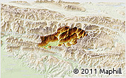 Physical 3D Map of Bovec, lighten