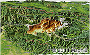 Physical 3D Map of Bovec, satellite outside