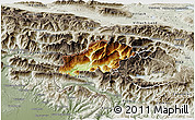 Physical 3D Map of Bovec, semi-desaturated