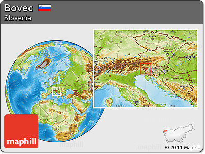 Physical Location Map of Bovec