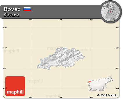 Classic Style Map of Bovec, single color outside