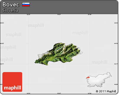 Satellite Map of Bovec, single color outside