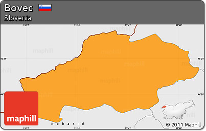 Political Simple Map of Bovec, single color outside, borders and labels