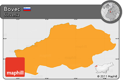 Political Simple Map of Bovec, single color outside