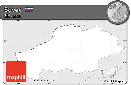 Silver Style Simple Map of Bovec