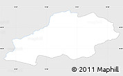 Silver Style Simple Map of Bovec, single color outside