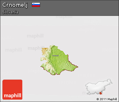 Physical 3D Map of Crnomelj, cropped outside