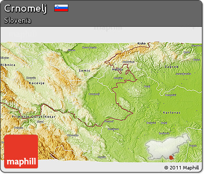 Physical 3D Map of Crnomelj
