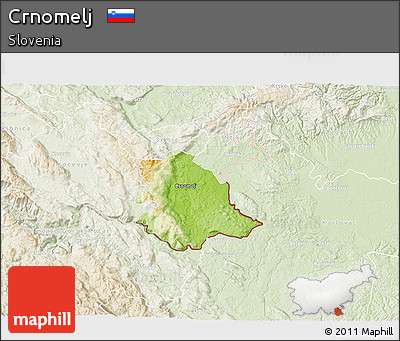 Physical 3D Map of Crnomelj, lighten