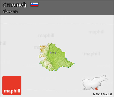 Physical 3D Map of Crnomelj, single color outside
