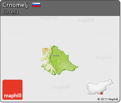 Physical 3D Map of Crnomelj, single color outside