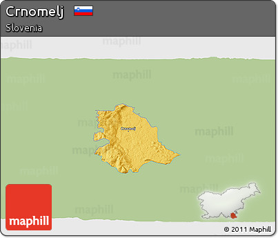 Savanna Style 3D Map of Crnomelj, single color outside