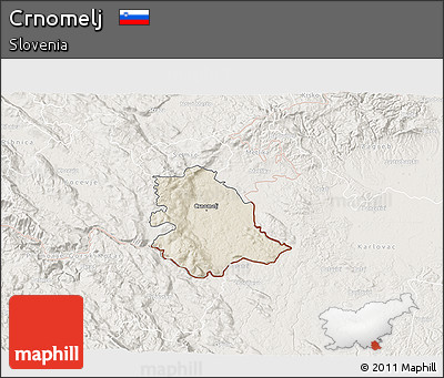 Shaded Relief 3D Map of Crnomelj, lighten