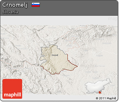 Shaded Relief 3D Map of Crnomelj, lighten