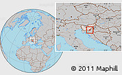 Gray Location Map of Crnomelj, highlighted country, within the entire country