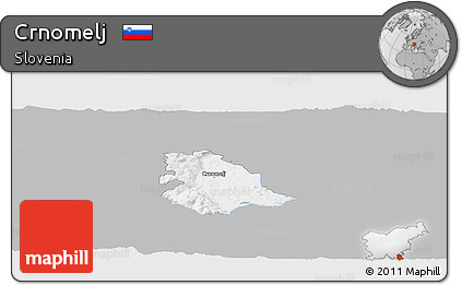 Gray Panoramic Map of Crnomelj, single color outside