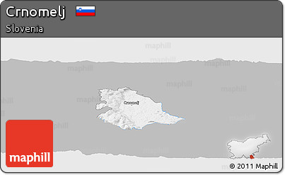Gray Panoramic Map of Crnomelj, single color outside