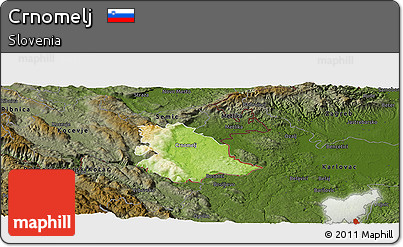 Physical Panoramic Map of Crnomelj, darken